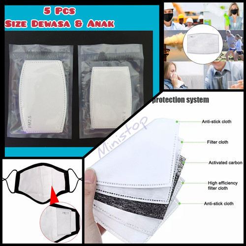Gambar Filter masker / Filter masker pm 2.5 filter n95 refill filter 5 ply - Anak dari MiniStop Jakarta Barat Tokopedia