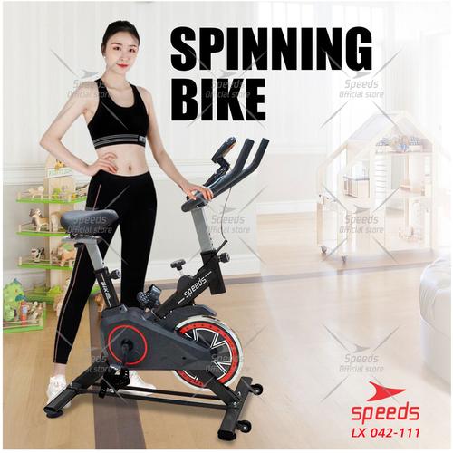 Foto Produk Spinning Bike FREE ALAS MATRAS Sepeda Statis Rumah Fitnes LX 042-2 806 - Hitam dari Speeds Official Store