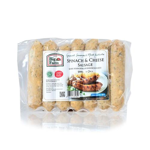 Foto Produk Big Farm Spinach and Cheese Sausage Sosis isi 7pcs 500g dari SESA Official