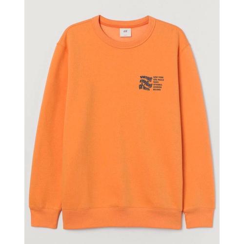 H\u0026M FULL TAG ORANGE SWEATER CREWNECK 
