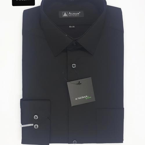 Foto Produk ALISAN Kemeja Pria Polos SLIM FIT Lengan panjang// Aneka Warna// Hitam dari paloma.go_shop