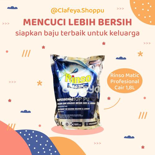Promo Rinso Matic Professional Sabun Cuci Baju Cair Refill 1.8 liter