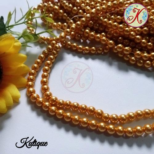 Foto Produk Mutiara Sintetis Berat 6mm - Emas dari Kutique Craft