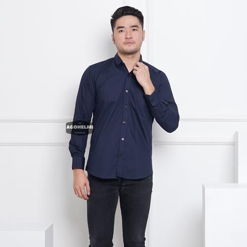 Kemeja Lengan Panjang Crush Purple Blue
