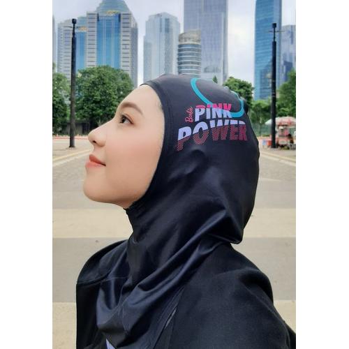 Gambar Original Barbie Hijab Sport Diskon Bahan Lembut - black and pink dari LARIID Jakarta Selatan Tokopedia
