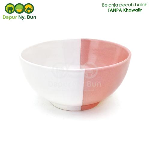 Foto Produk Mangkok Nasi Besar Two Tone / 2 Warna Ukuran 6 Inch - Merah Muda dari Dapur Ny.Bun