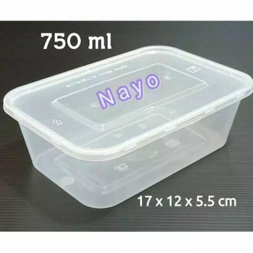 Foto Produk Kotak makan 750ml / Tempat makanan / Kotak plastik / Box plastik dari Nayo Pudding