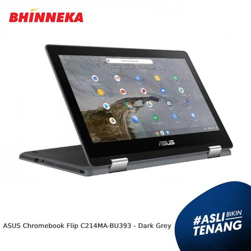 Gambar ASUS Chromebook Flip C214MA-BU393/Intel Celeron/4GB/32GB - Dark Grey dari Bhinneka Official Store Jakarta Utara Tokopedia