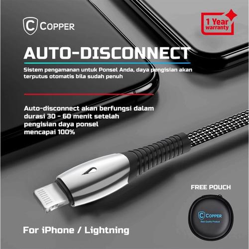 Foto Produk Copper Auto Disconnect Cable Chrome Series – Lightning - Merah dari Copper Indonesia