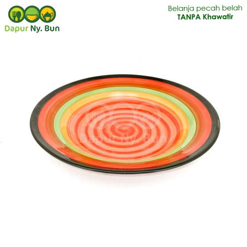 Foto Produk Piring Makan Cekung Motif PELANGI Ukuran 9Inch dari Dapur Ny.Bun
