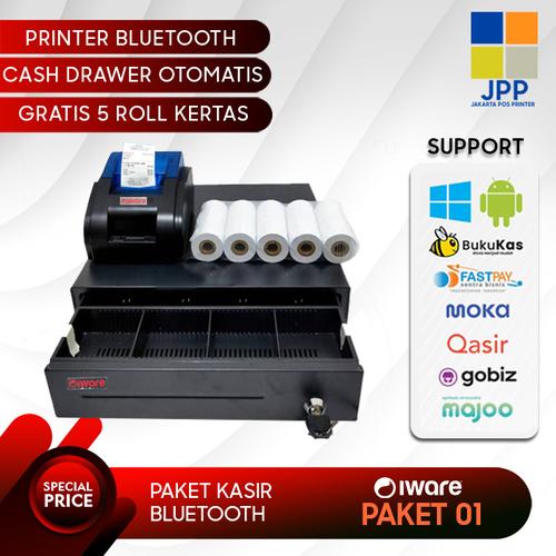Gambar PAKET KASIR / PPOB (CASH DRAWER+PRINTER BLUETOOTH+KERTAS THERMAL) dari Jakarta Pos Printer undefined Tokopedia