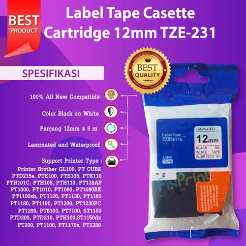 Jual Brother Label Tape TZE-631 12MM 