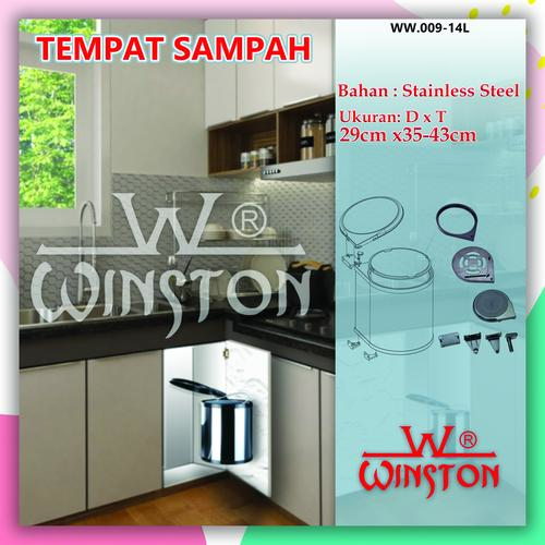 Foto Produk Tempat Sampah Tong Sampah Rak Dust Waste Bin Winston WW9-14L dari WINSTON SUKSES ABADI