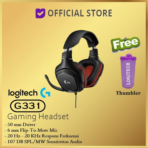 Foto Produk Logitech G331 Gaming Headset with Flip to Mute Logi G 331 - Hitam dari DUNIA COMPUTER & SERVICE