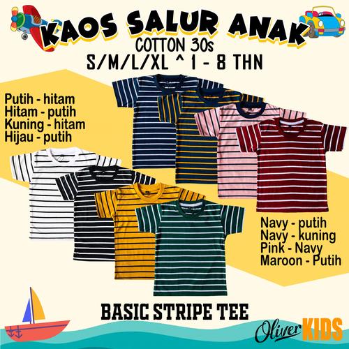Foto Produk kaos anak salur / basic stripe tee kids 1- 8 tahun original distro - KUNING HITAM, S 1-2 THN dari easyshop #1.bdg
