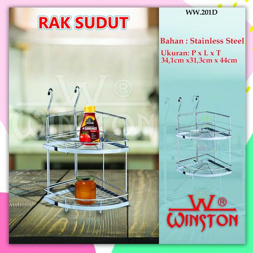 Foto Produk Rak Corner/Rak Bumbu/Rak Sabun Shampo Sudut Stainless Winston WW 201 D dari WINSTON SUKSES ABADI