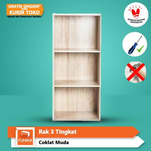 Foto Produk FUNIKA 11121 SO - Rak Buku 3 Tingkat - Sonoma Oak dari FUNIKA