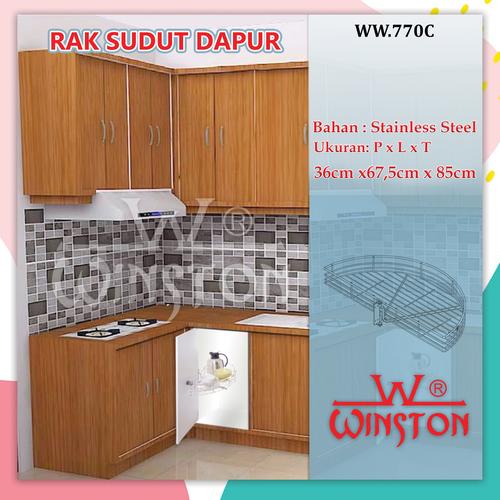 Foto Produk Rak Bumbu Dapur Sudut Putar 180 Derajat Stainless Winston WW 770 C dari WINSTON SUKSES ABADI