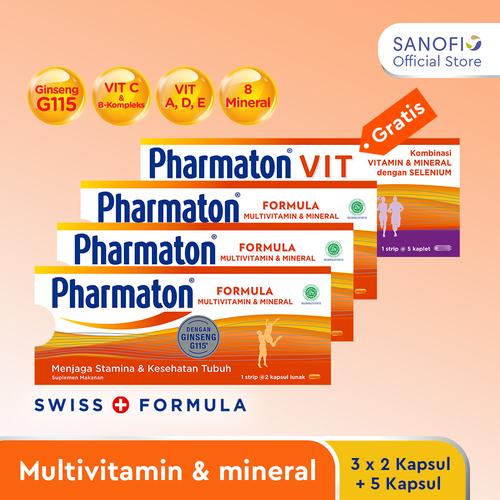 Foto Produk Paket 1 Minggu- Pharmaton Formula Multivitamin 2s x3 Free Pharmaton 5s dari Sanofi Official Store