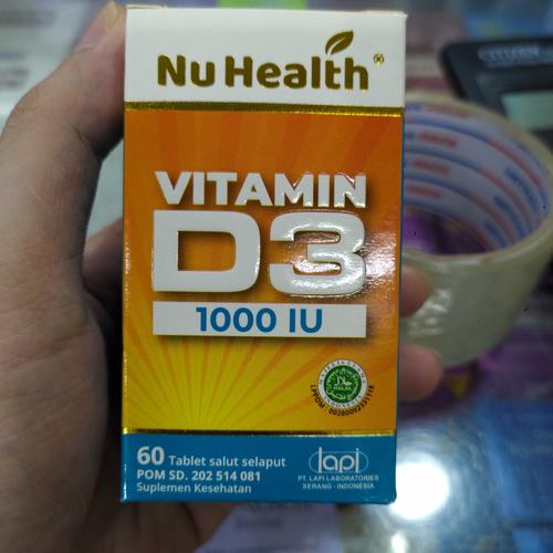 Gambar Nu Health Vitamin D3 1000 iu 60 tablet dari agent healty online shop Jakarta Pusat Tokopedia