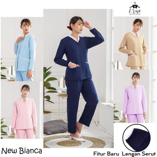 Foto Produk Bianca Series Lengan Panjang Baju Seragam Suster / baby sitter / Nanny - Abu-abu, S dari Lvin Official