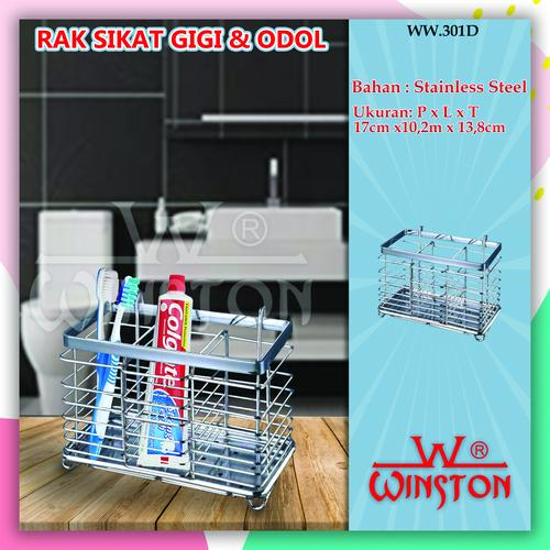 Foto Produk Rak Tooth Brush/Rak Holder Sikat Gigi Odol Stainless Winston WW 301 D dari WINSTON SUKSES ABADI