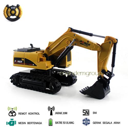 Foto Produk Mainan Mobil Remot Kontrol RC Beko Excavator Truk Model - Coklat dari Mafemale