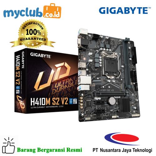 Foto Produk Gigabyte Motherboard H410M-S2 V2 Socket LGA1200 2 x DDR4 Micro ATX dari Myclub