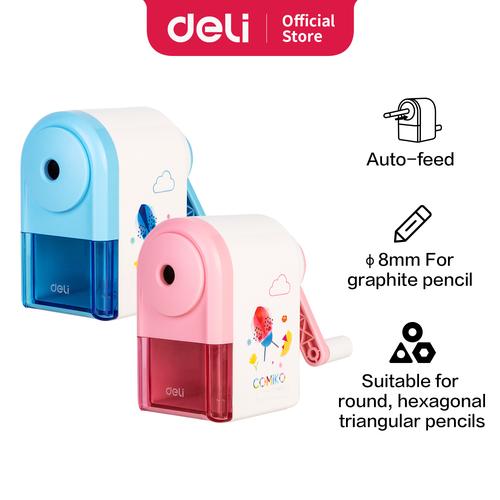 Foto Produk Deli Sharpener / Rautan Pensil Auto-feed Motif Kartun Simple E0641S - Biru dari Deli Stationery