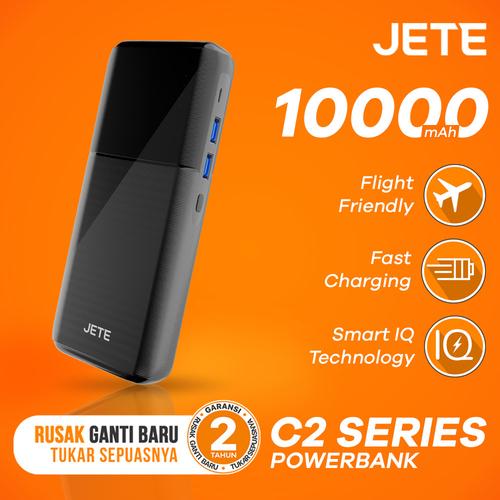 Foto Produk Powerbank JETE C2 10000 mAh Fast Charging and Smart IQ Garansi 1 Tahun - Hitam dari JETE Official Surabaya