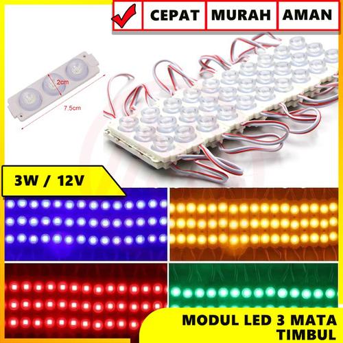 Gambar LAMPU LED MODULE 3 WATT 12 VOLT LED MODULE 3 MATA TIMBUL BESAR TERANG - Merah dari Modifikasi Market Jakarta Utara Tokopedia