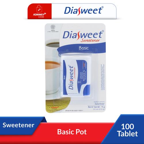 Foto Produk DIASWEET Sweetener BASIC Pot isi 100 tablet pemanis rendah kalori dari Konimex Store