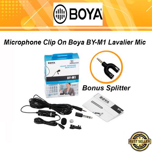 Jual Microphone Mic Clip On Boya BYM1 Lavalier For Kamera & HP