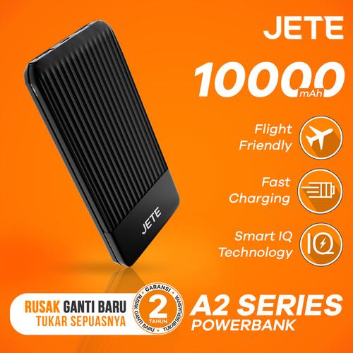Foto Produk Powerbank JETE A2 10000 mAh Fast Charging & Smart IQ Garansi 25 Bulan - Hitam dari JETE Official Surabaya