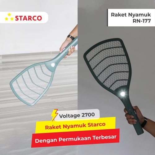 Foto Produk Starco Raket Nyamuk LED Light Rechargeable RN177 - Hijau dari Starco Official Store