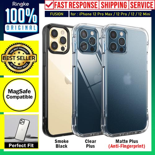 Foto Produk Case iPhone 12 Pro Max 12 Pro 12 Mini Ringke Fusion Anti Crack Casing - 12 Mini, Smoke Black dari Unicase Store