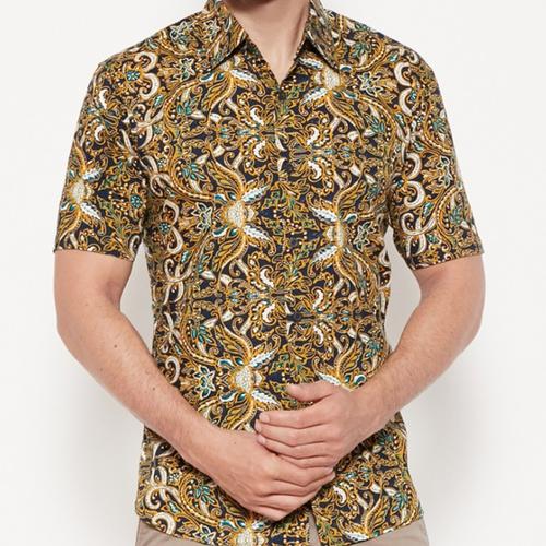 Foto Produk Odza Classic Kemeja Batik Slimfit Modern Pria Lengan Pendek Aliafnus - M dari Odza Classic