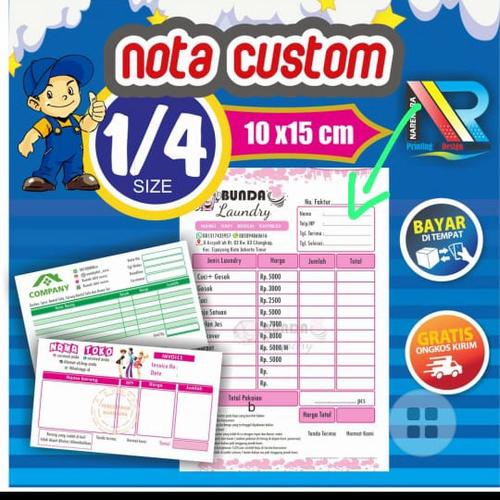 Foto Produk Nota Custom 1 ply 2 ply 3 ply Murah 1/4 Folio | Cetak Buku Nota - 2 Play dari NARENDRA MORISON