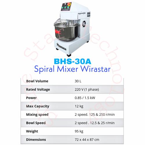Jual Spiral Mixer Wirastar BHS30A BHS 30A Pengaduk Kuat Adonan Roti