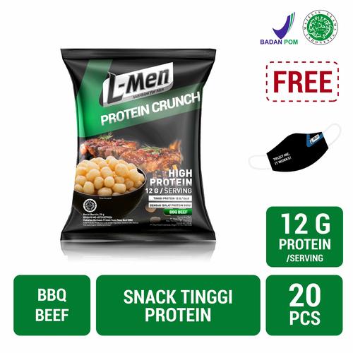 Foto Produk L-Men Protein Crunch BBQ Beef 20gr (1 Carton / 20 Pcs) dari NutriMart