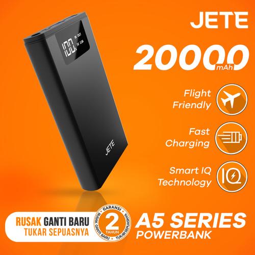 Foto Produk Powerbank JETE SITIZ 20000 mAh Fast Charging Garansi 25 Bulan - Hitam dari JETE Official Surabaya