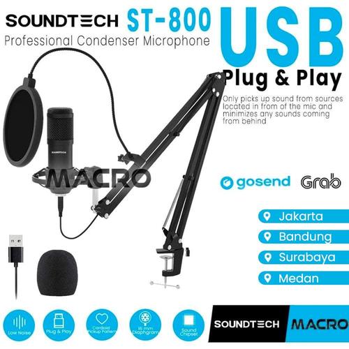 Foto Produk SOUNDTECH Microphone Condenser For Recording Streaming Podcast dari MACRO