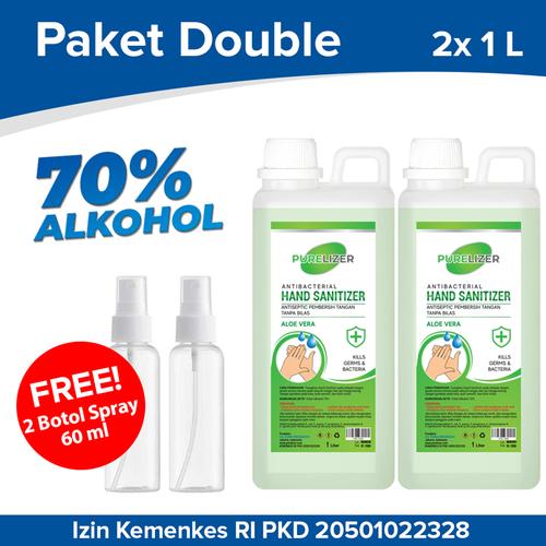 Foto Produk Handsanitizer 2 Liter PURELIZER Refill Spray Hand sanitizer 1L x2 pcs dari Purelizer