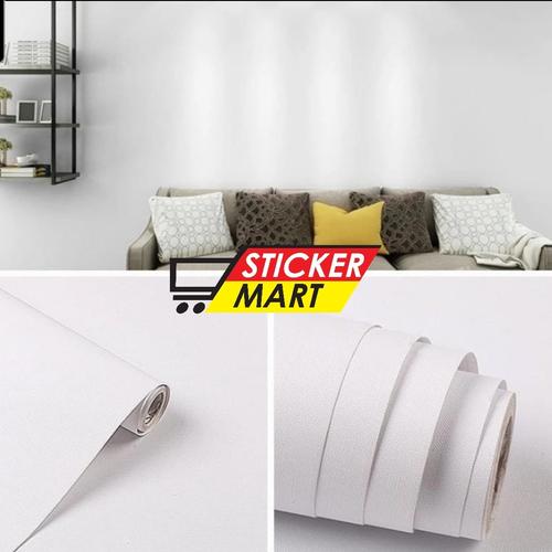 Jual sticker wallpaper dinding texture putih polos Jakarta Pusat
