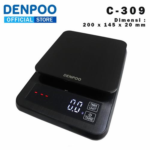 Foto Produk Timbangan Kopi Digital Denpoo 5KG / 0,1GR Timer V60 Drip Coffe Scale dari DENPOO OFFICIAL STORE