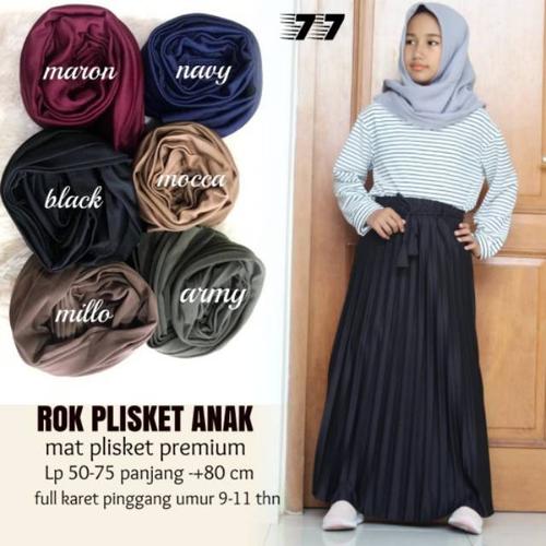 Foto Produk ROK PANJANG ANAK PLISKET DARI USIA 4 - 9 TAHUN - Hitam dari Qin Qiu Store