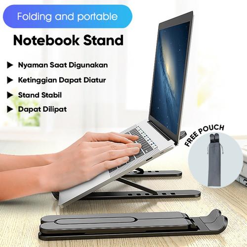 Foto Produk Laptop Standing Portable Dudukan Laptop Model Lipat P1 Adjustable - Hitam dari TokoUsbcom