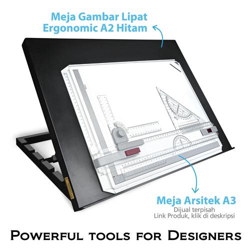 Gambar Meja Gambar Lipat A2 Ergonomic Adjustable Hitam dari Cutteristic Jakarta Selatan Tokopedia