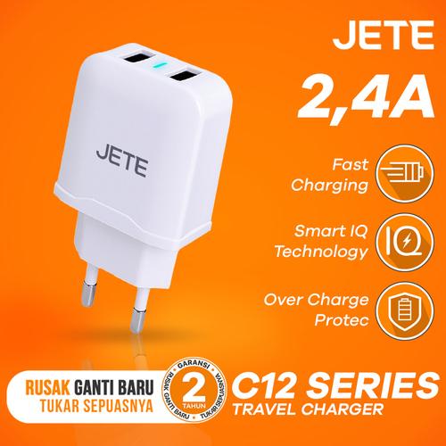 Foto Produk Charger JETE C12 Dual Output 2.4A Fast Charging dari JETE Official Surabaya