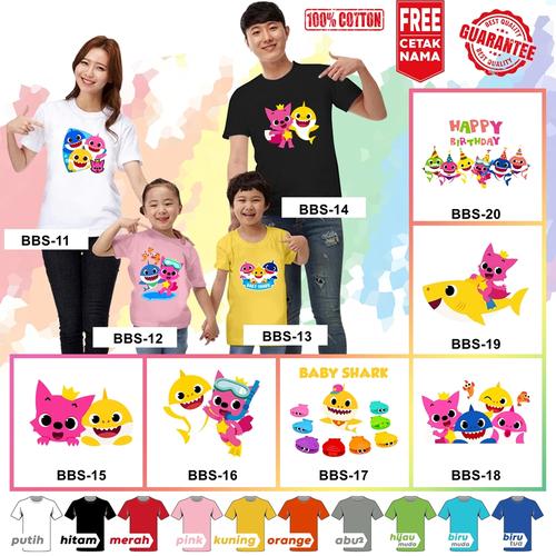 Foto Produk Kaos / Baju BABY SHARK ANAK BANYAK MOTIF (FREE NAMA / TULISAN) - Kaos Putih, Size 0 (6-12bln dari KaosEry